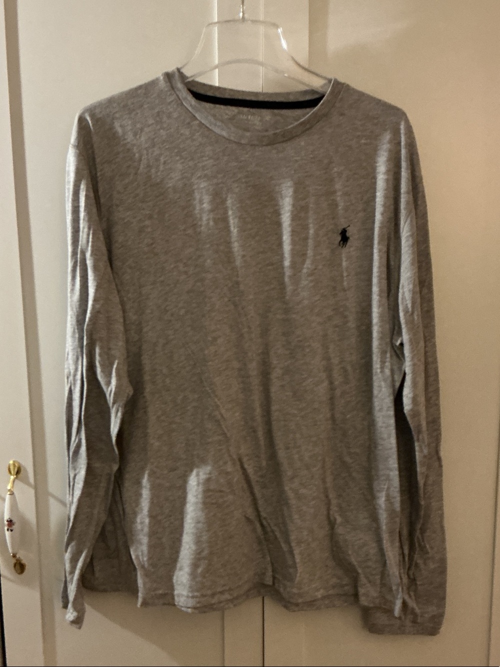 Ralph Lauren Light Gray Long Sleeve Crewneck Shirt